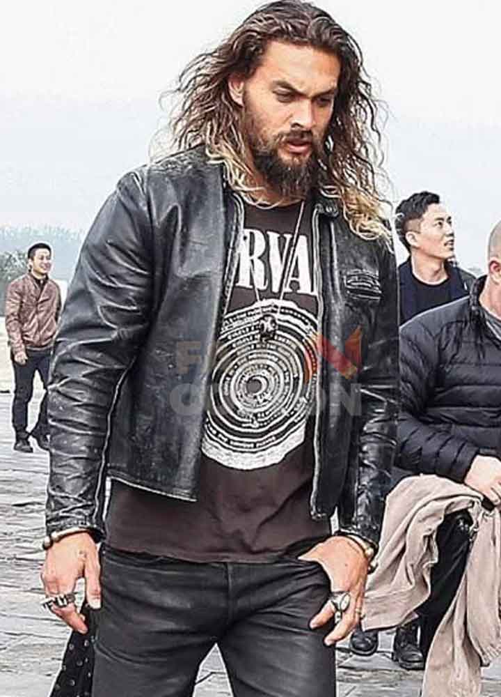 Jason Momoa Black Leather Jacket